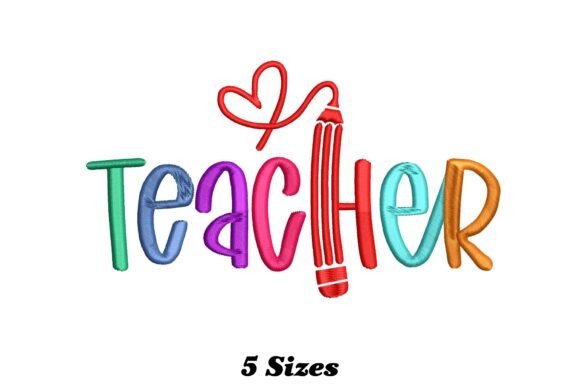 Charming Teacher: A Playful Embroidery Design for Gifts