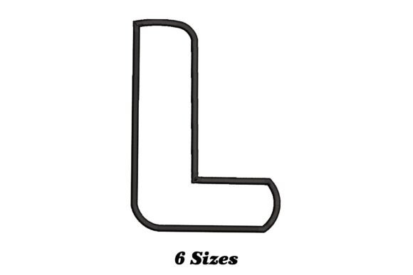 Letter L Outline: Evaluating the Embroidery Design for Etsy