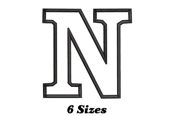 Letter N Outline Embroidery Design for Etsy Sellers